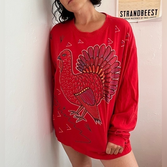 Vintage Dadid Friday | Hand Painted Turkey Sweatshirt - Picture 1 of 6